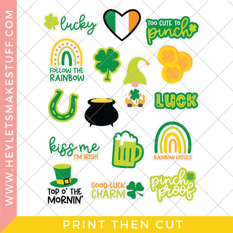 St. Patrick's Day Stickers - Print then Cut