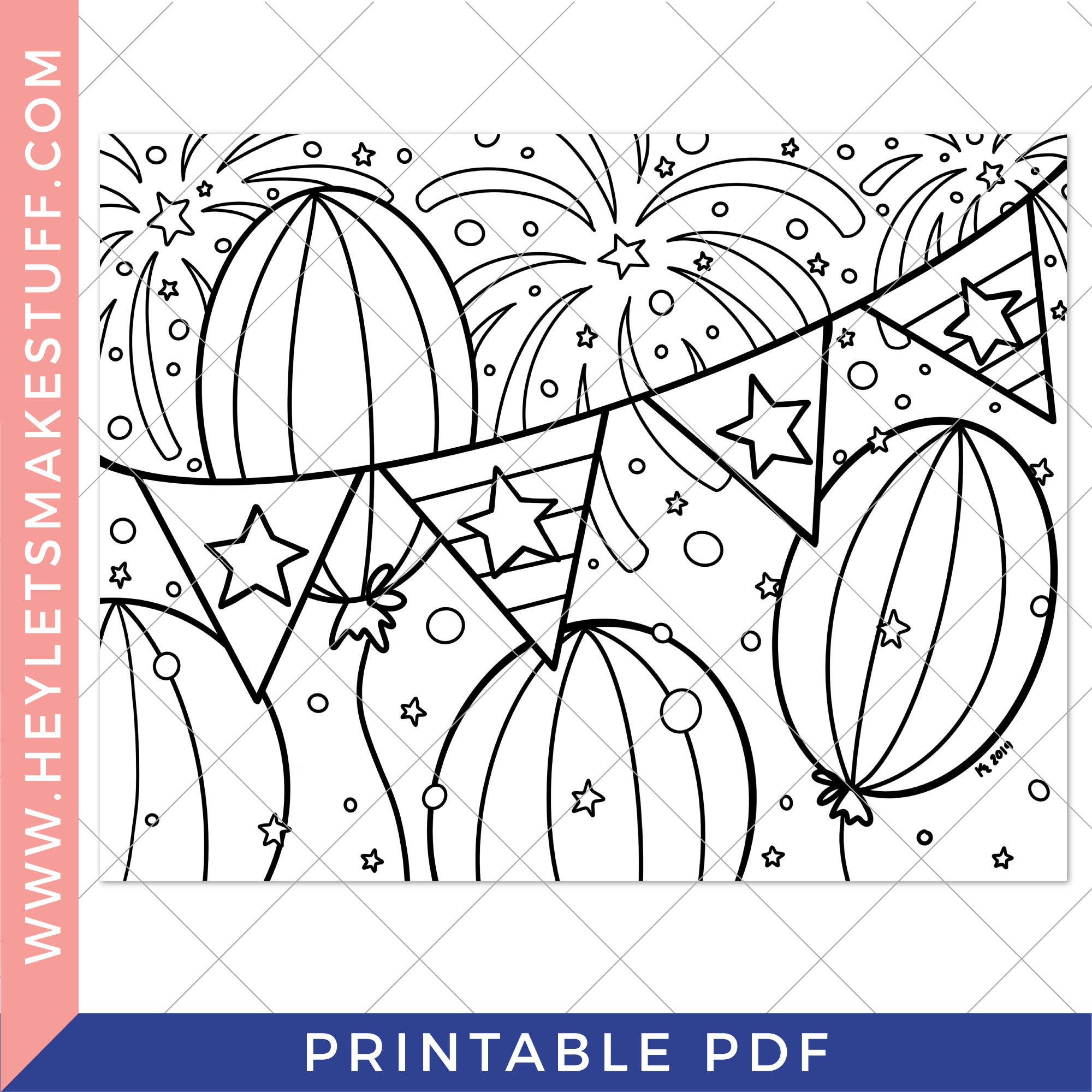Printable 4th of July Coloring Page – Hey, Let's Make Stuff