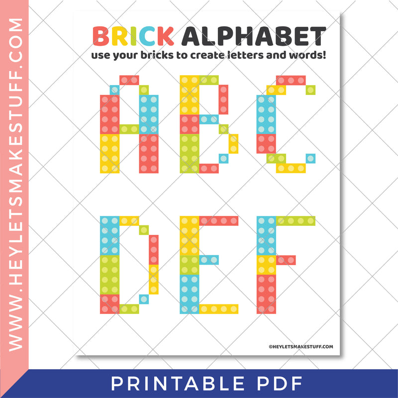 Printable Brick Alphabet Game