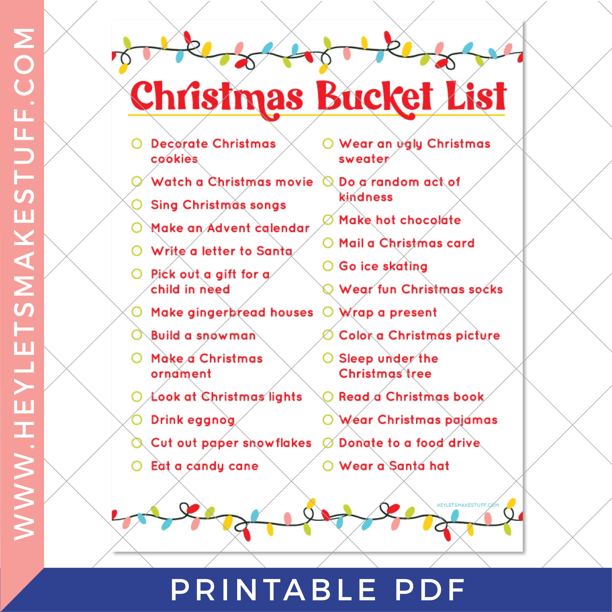 Printable Christmas Bucket List Club Hey, Let's Make Stuff