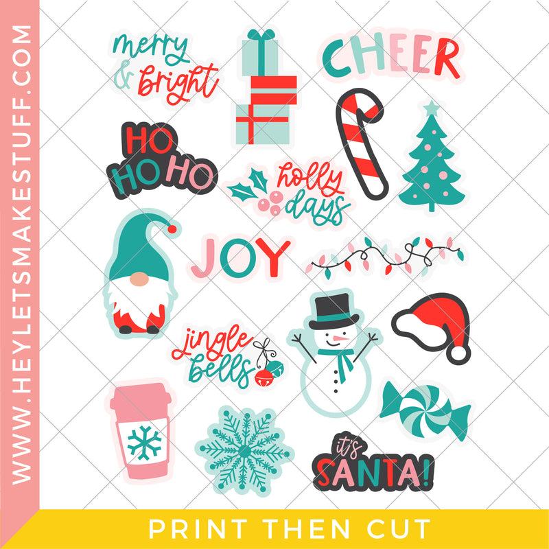 Christmas Stickers - Print then Cut
