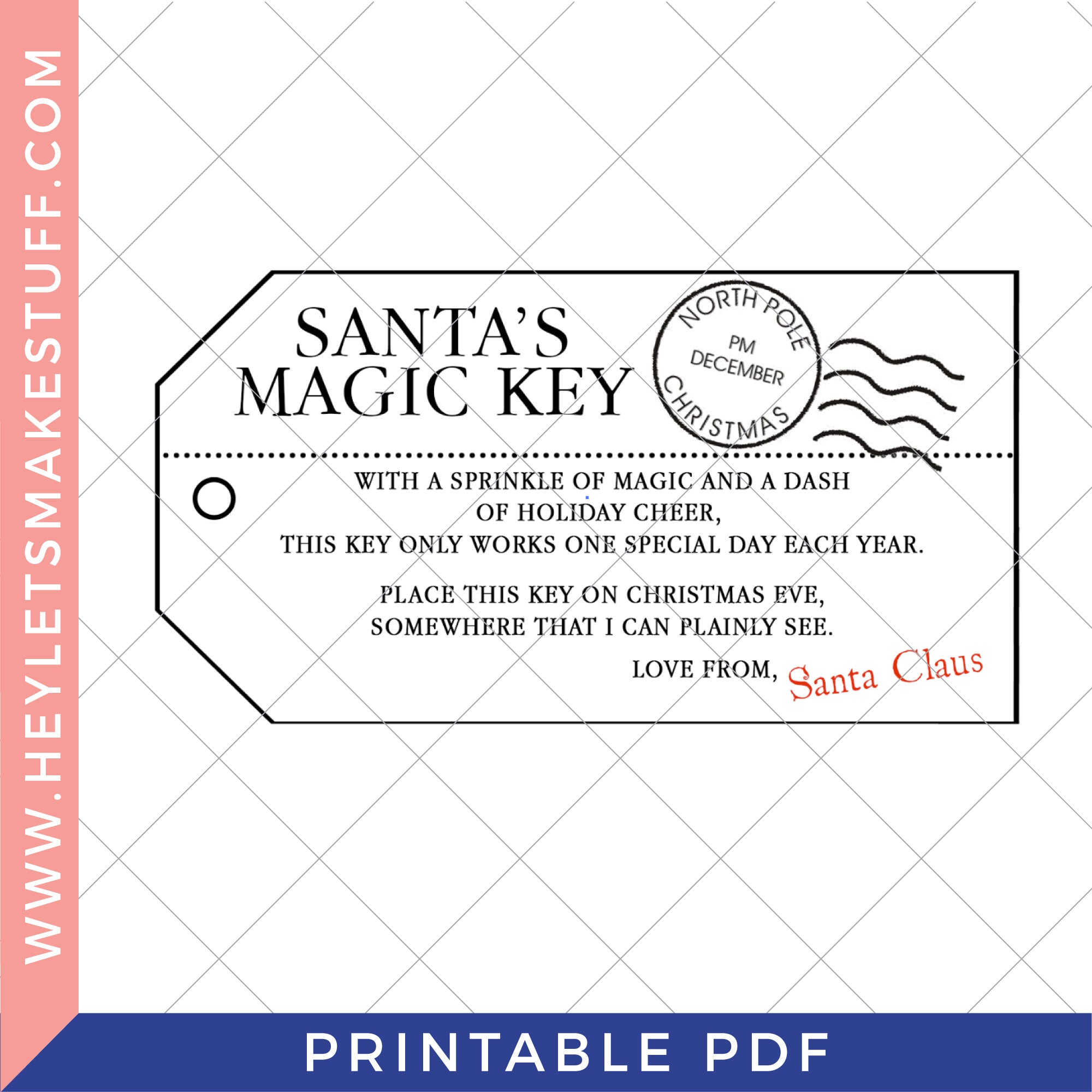 Printable Santa Key – Hey, Let's Make Stuff