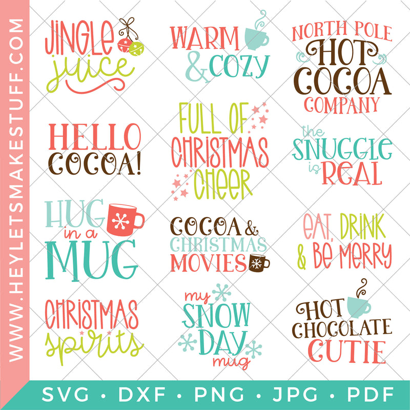 BIG Holiday Mug Bundle - 12 SVG Files!