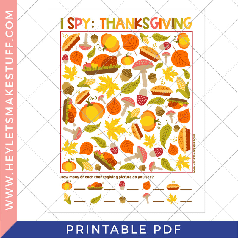 Printable Thanksgiving iSpy