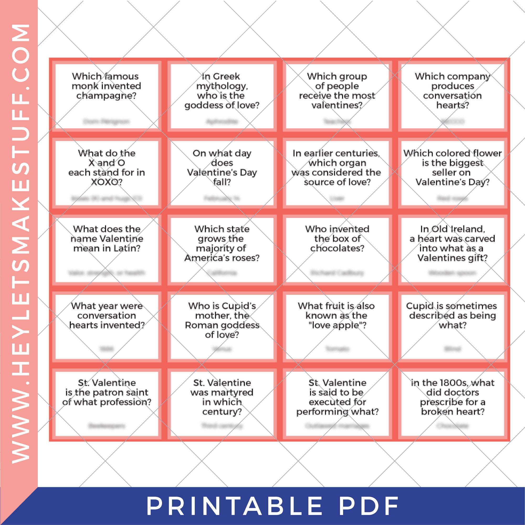 Printable Valentine's Day Trivia – Hey, Let's Make Stuff