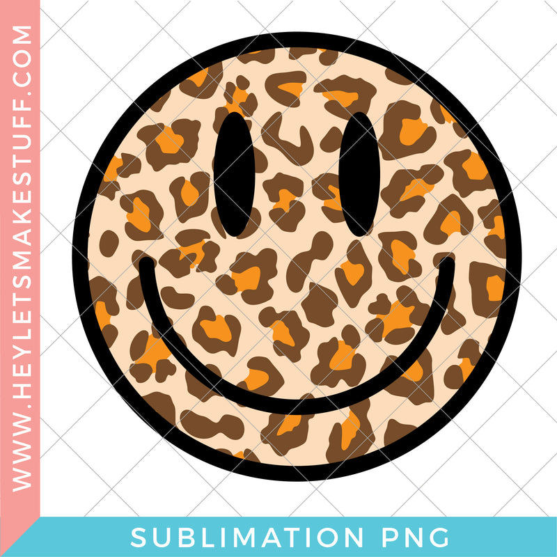 Fall Cheetah Happy Face - Sublimation