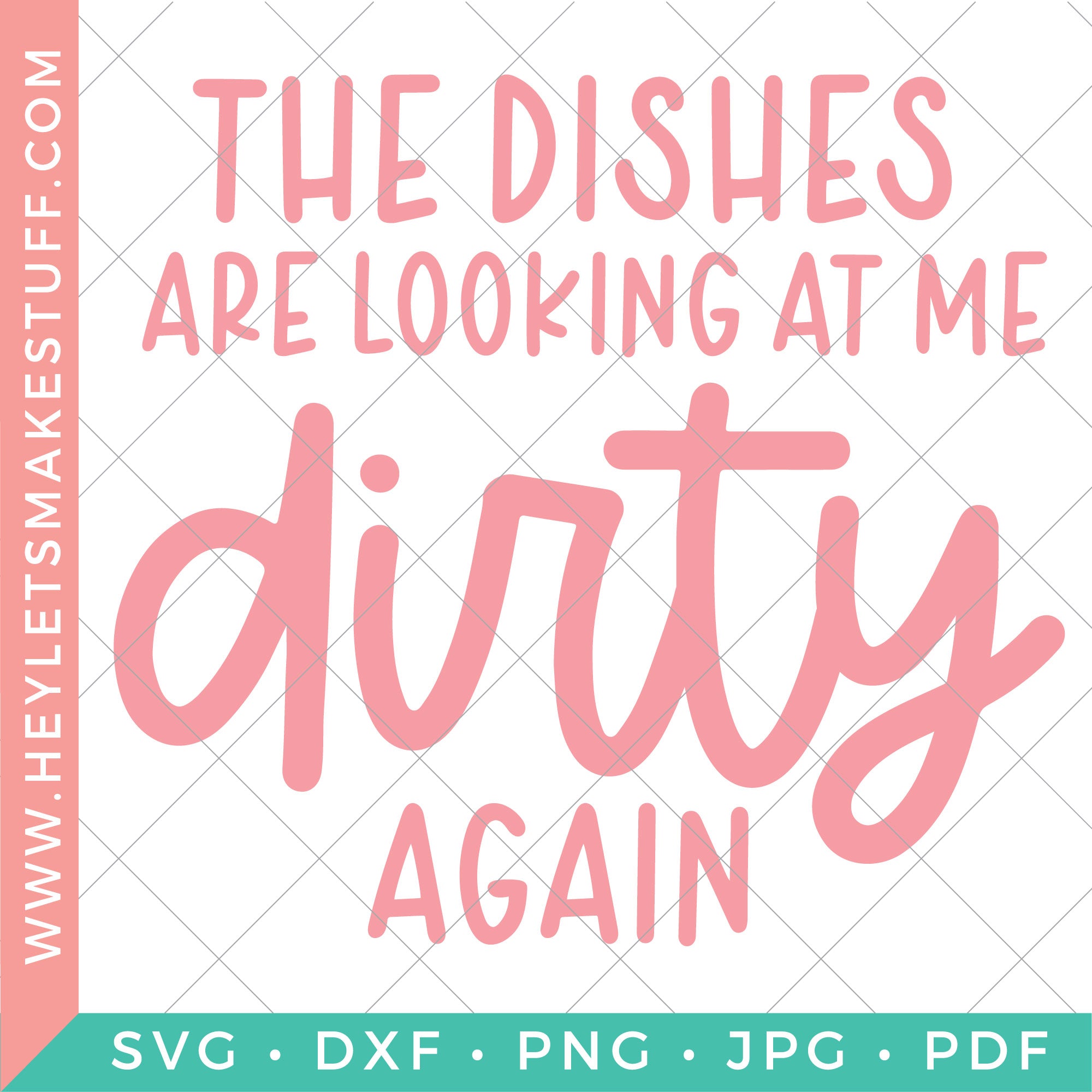 Lustiges Geschirrtuch 'The Dishes Are Looking At Me Dirty Again' - 68x68 Cm, 100% Baumwolle, Saugfähig