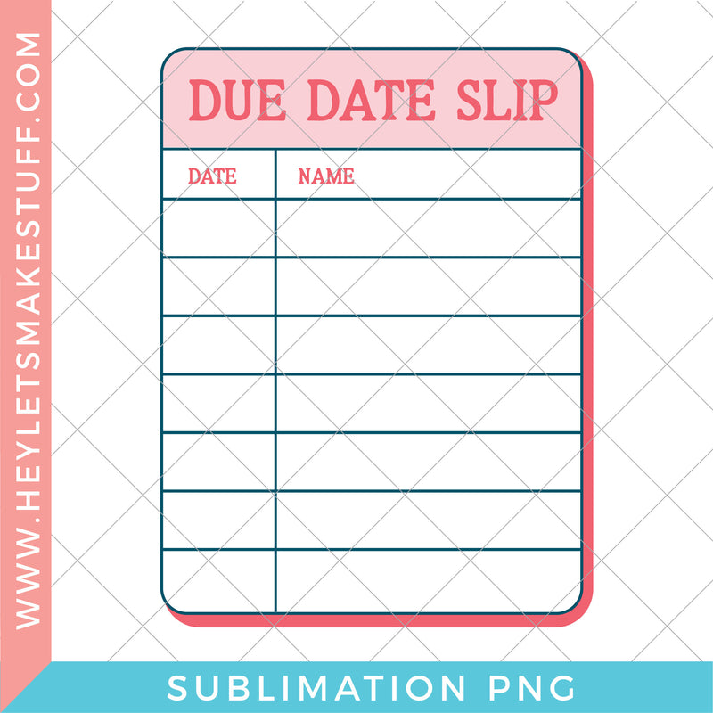 Library Due Date Card – Hey, Let's Make Stuff