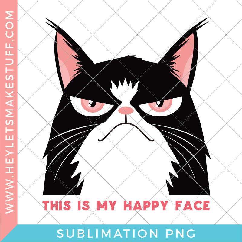 Sarcastic Happy Face Cat - Sublimation