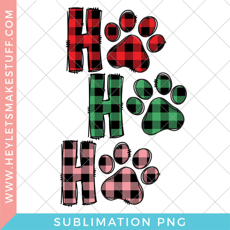 Ho Ho Ho Paw Print - Sublimation