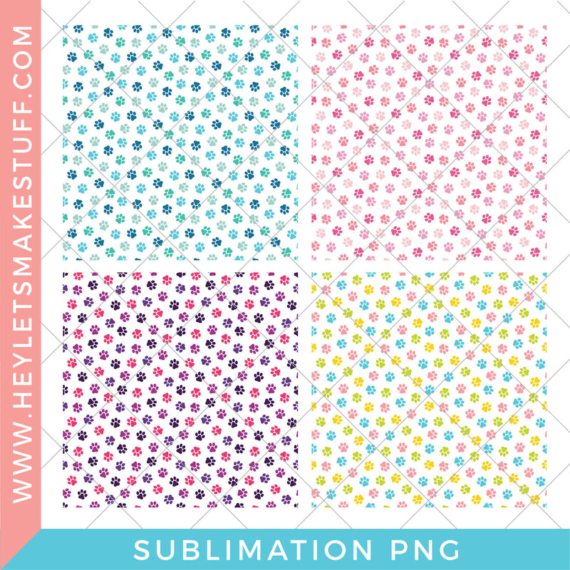 Paw Print Patterns Set - Sublimation
