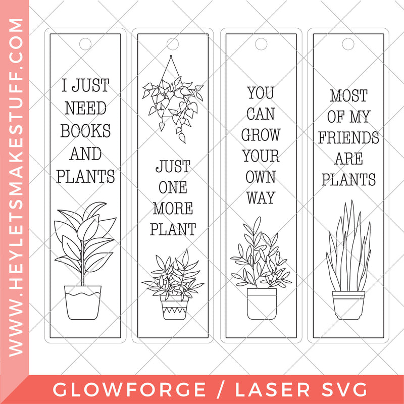 Laser Plant Bookmarks Set