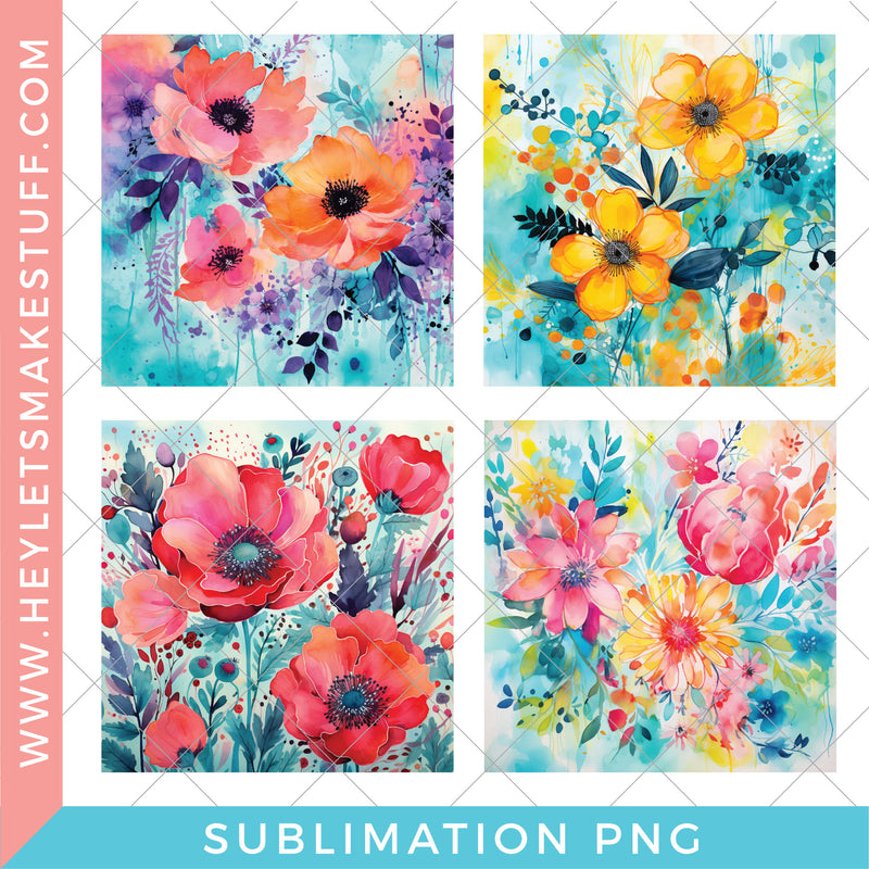 Watercolor Flower Set - Sublimation