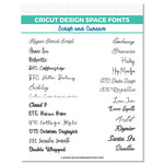 Cricut Fonts Cheat Sheets - 120 Fonts