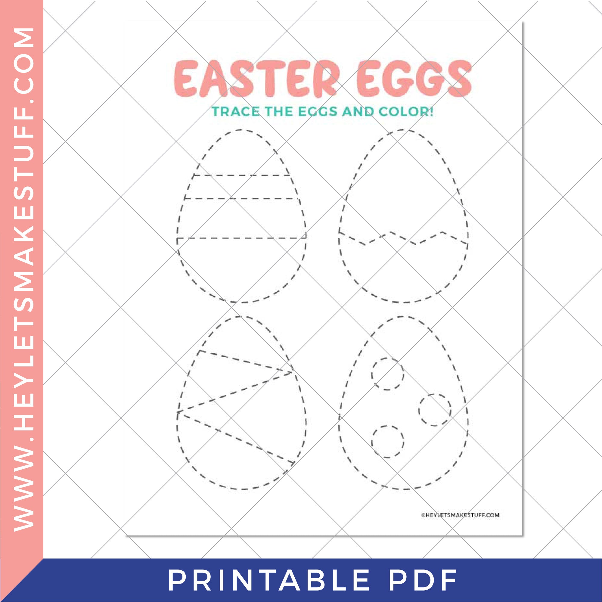 Printable Easter Egg Tracing Worksheet - Club – Hey, Let's Make Stuff