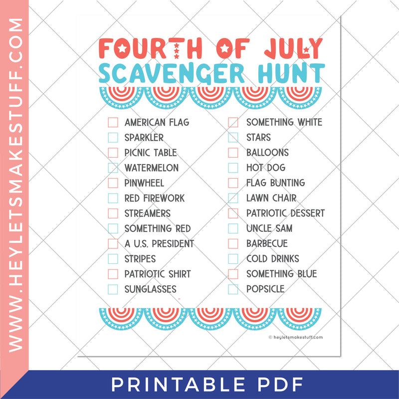 Printable 4th of July Scavenger Hunt