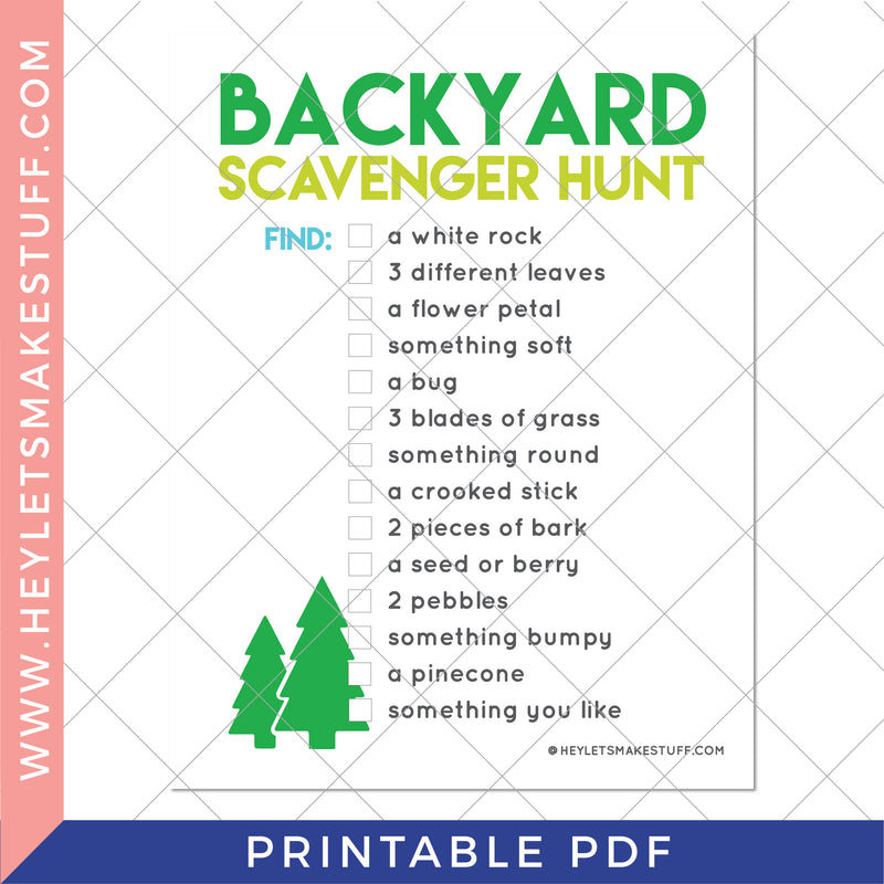 Printable Backyard Scavenger Hunt