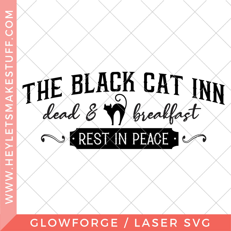 Laser Black Cat Inn Sign