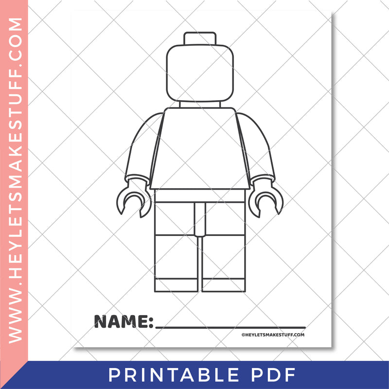 Printable Brick Person Coloring Page