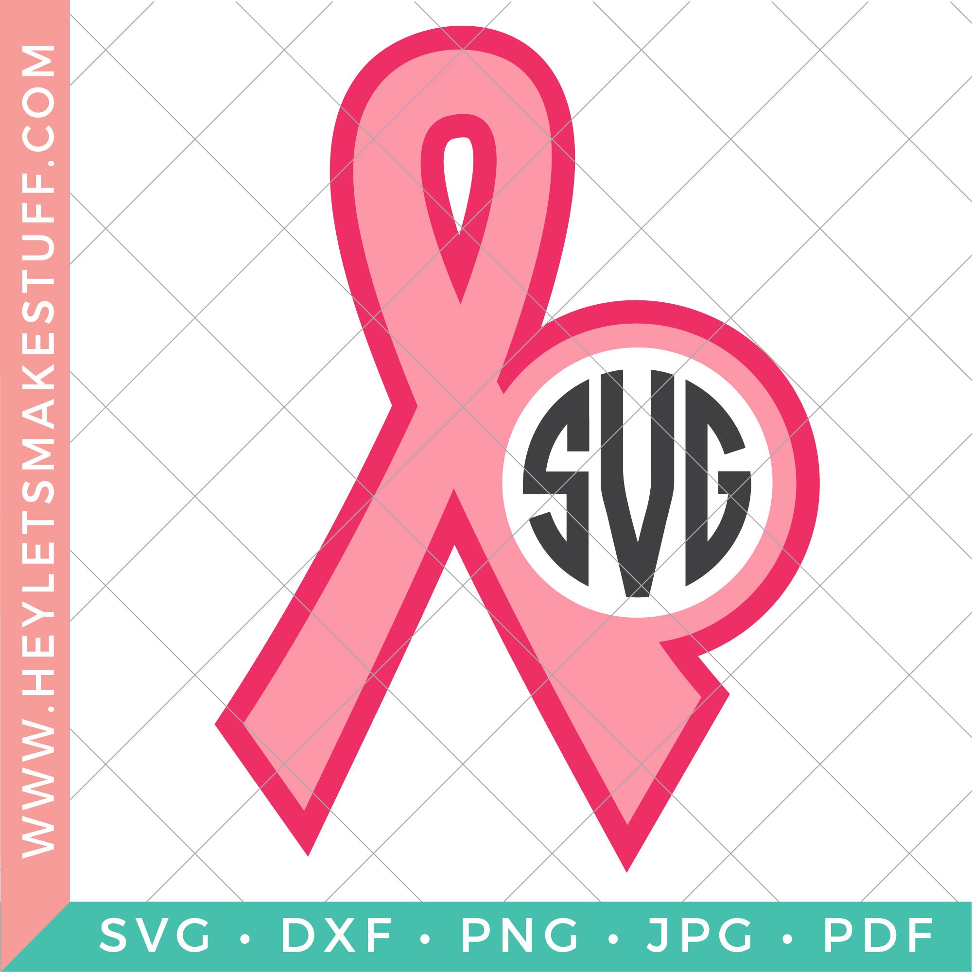Cancer Ribbon Monogram – Hey, Let's Make Stuff