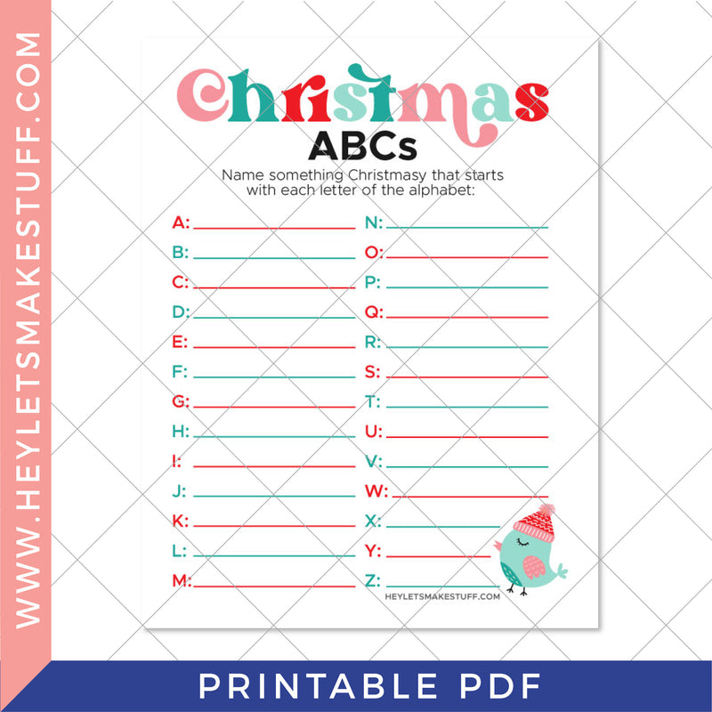 Printable Christmas ABC's