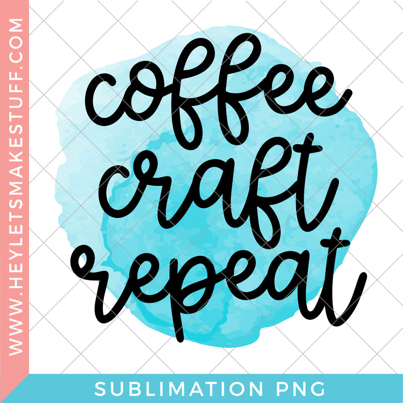 Blue Coffee Craft Repeat - Sublimation