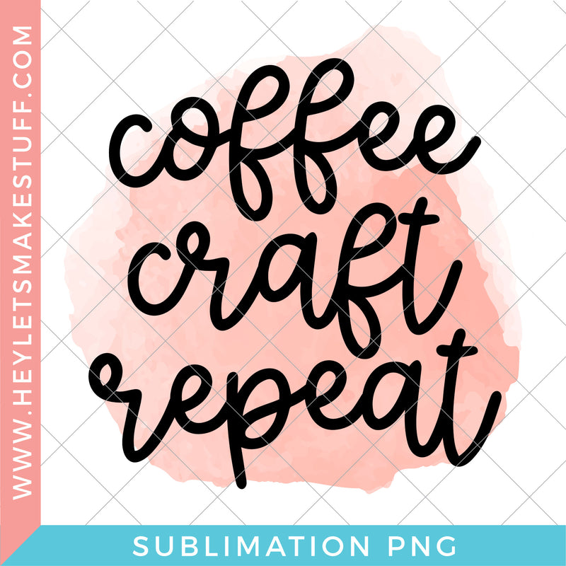 Pink Coffee Craft Repeat - Sublimation