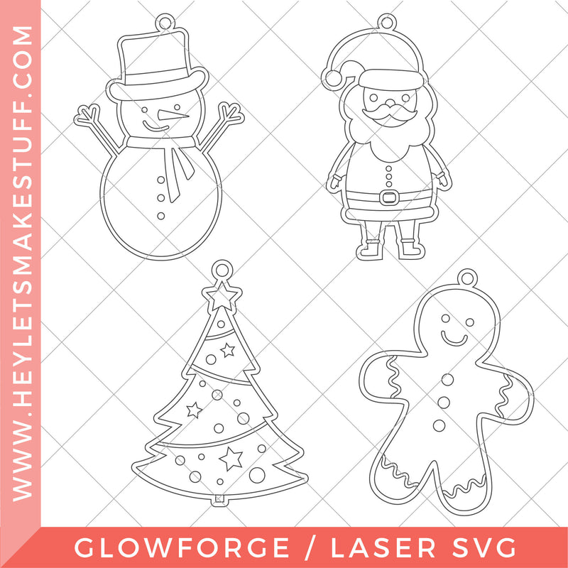 Laser Christmas Coloring Ornaments