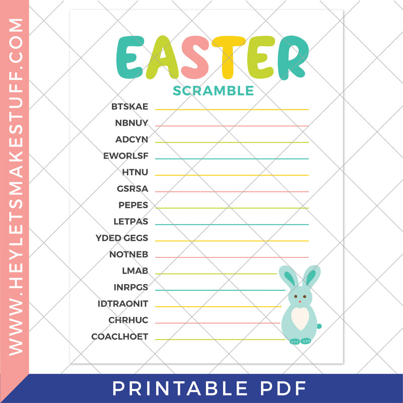 Printable Easter Word Scramble