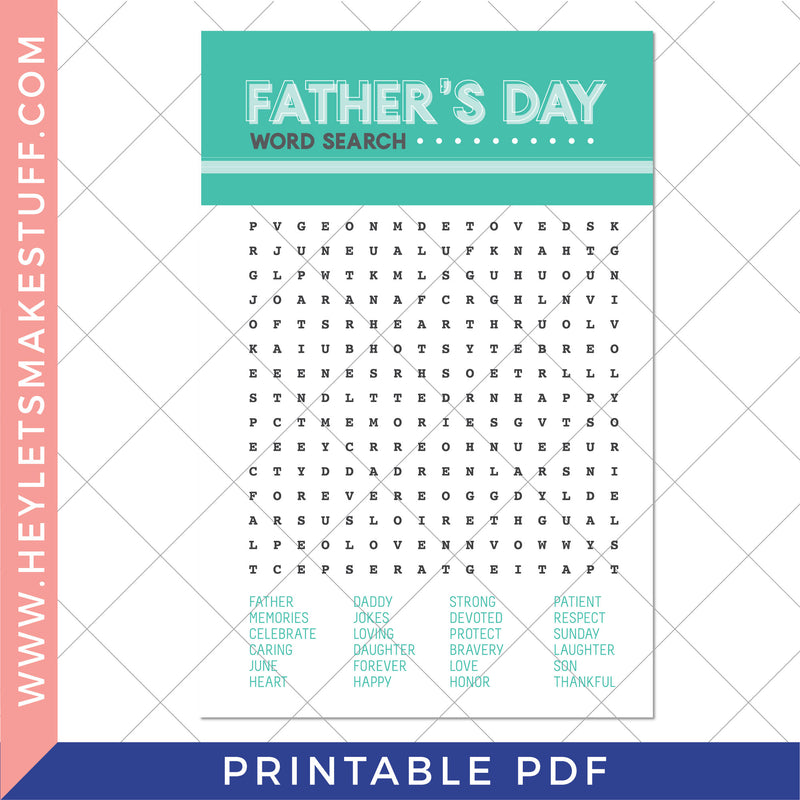 Printable Father's Day Word Search