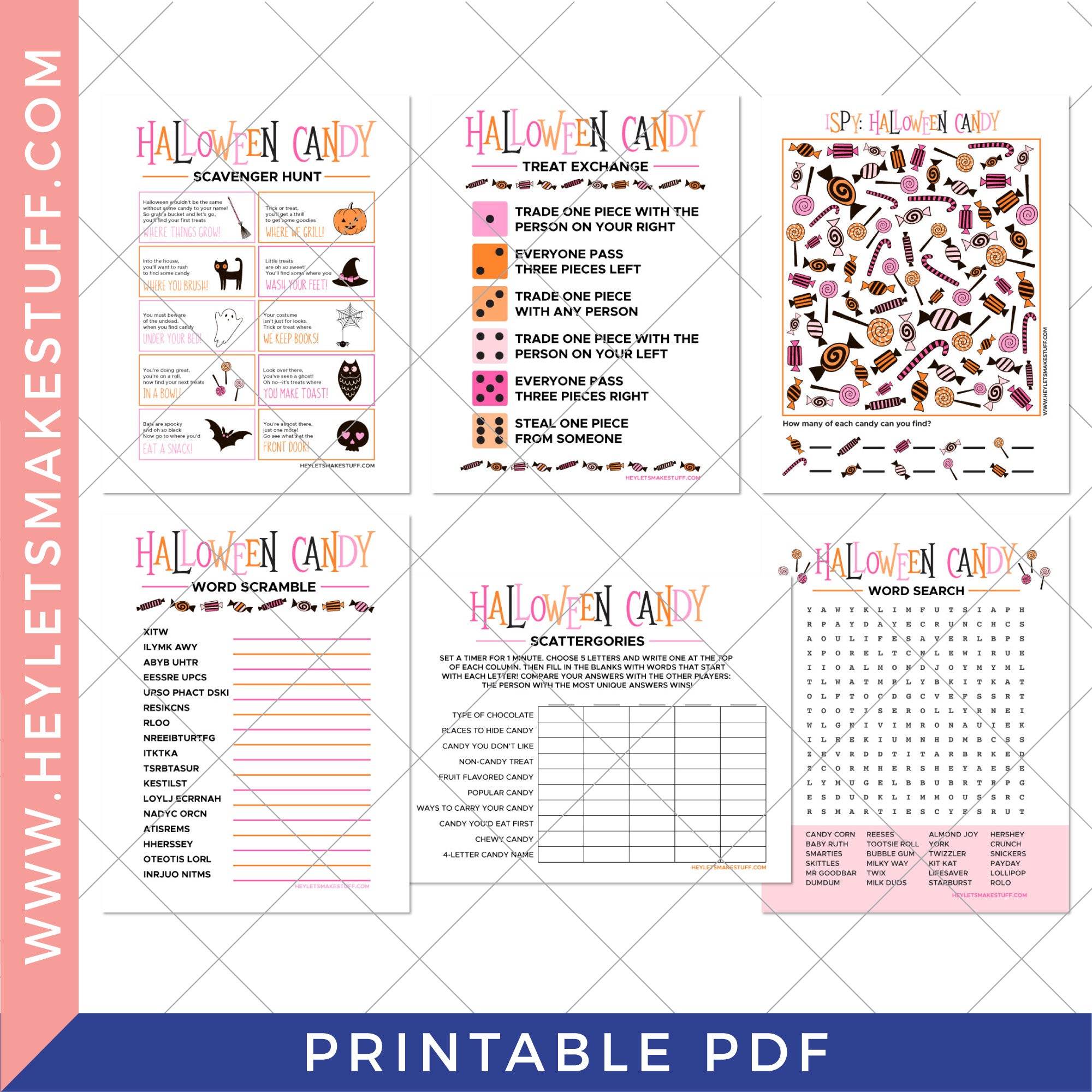 Printable Halloween Candy Printable Games Bundle Hey Let S Make Stuff