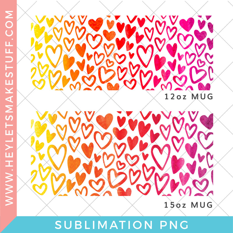 Heart Mug Wrap - Sublimation