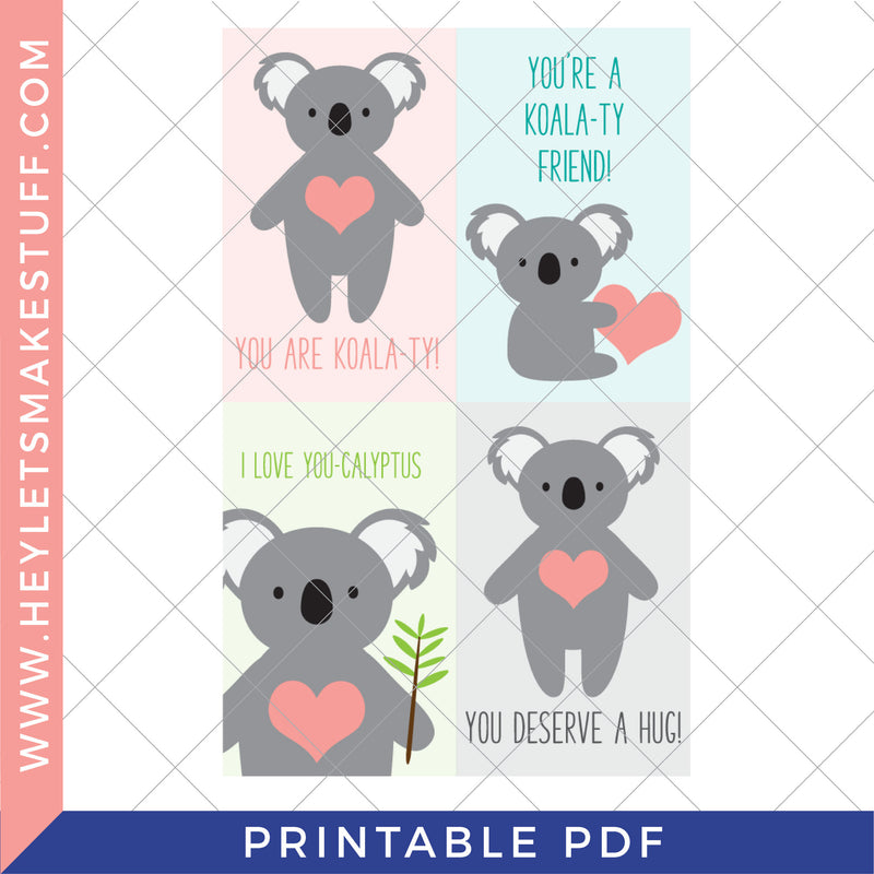 Printable Koala Valentines