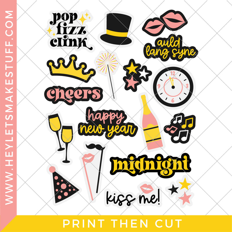 New Year's Eve Stickers - Print then Cut