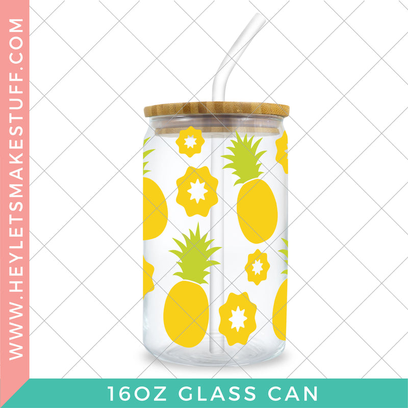 Pineapples Glass Can Wrap