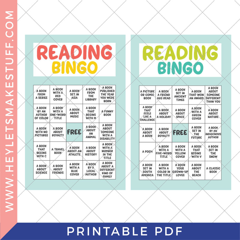 Printable Reading Bingo for Kids