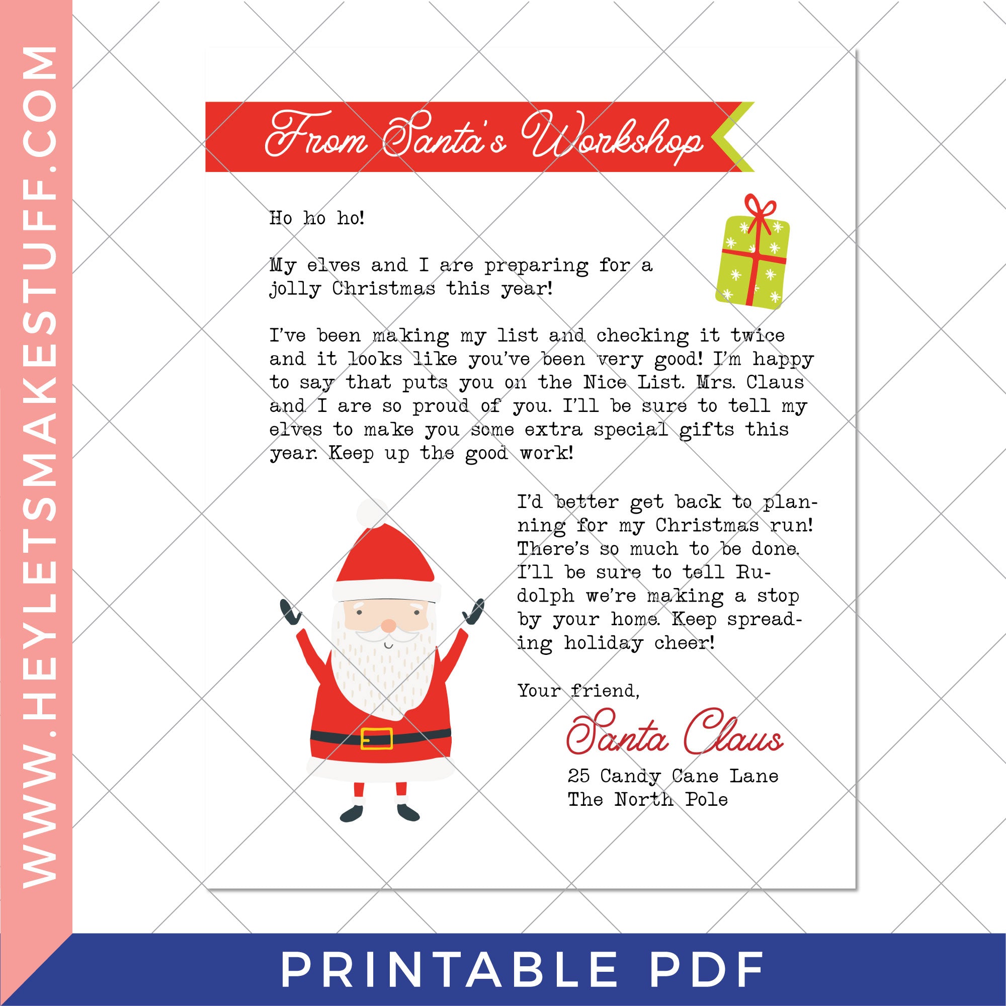 Printable Santa Key – Hey, Let's Make Stuff