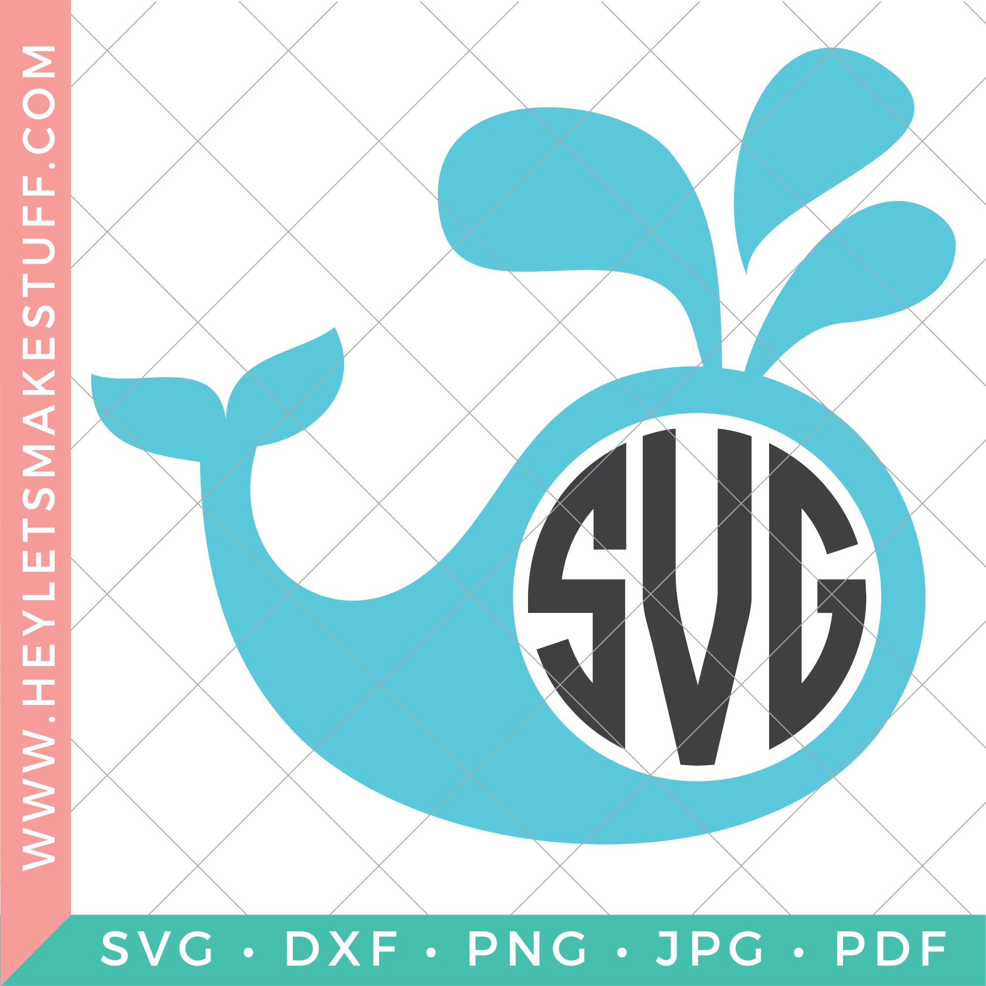 Whale Monogram SVG – Hey, Let's Make Stuff