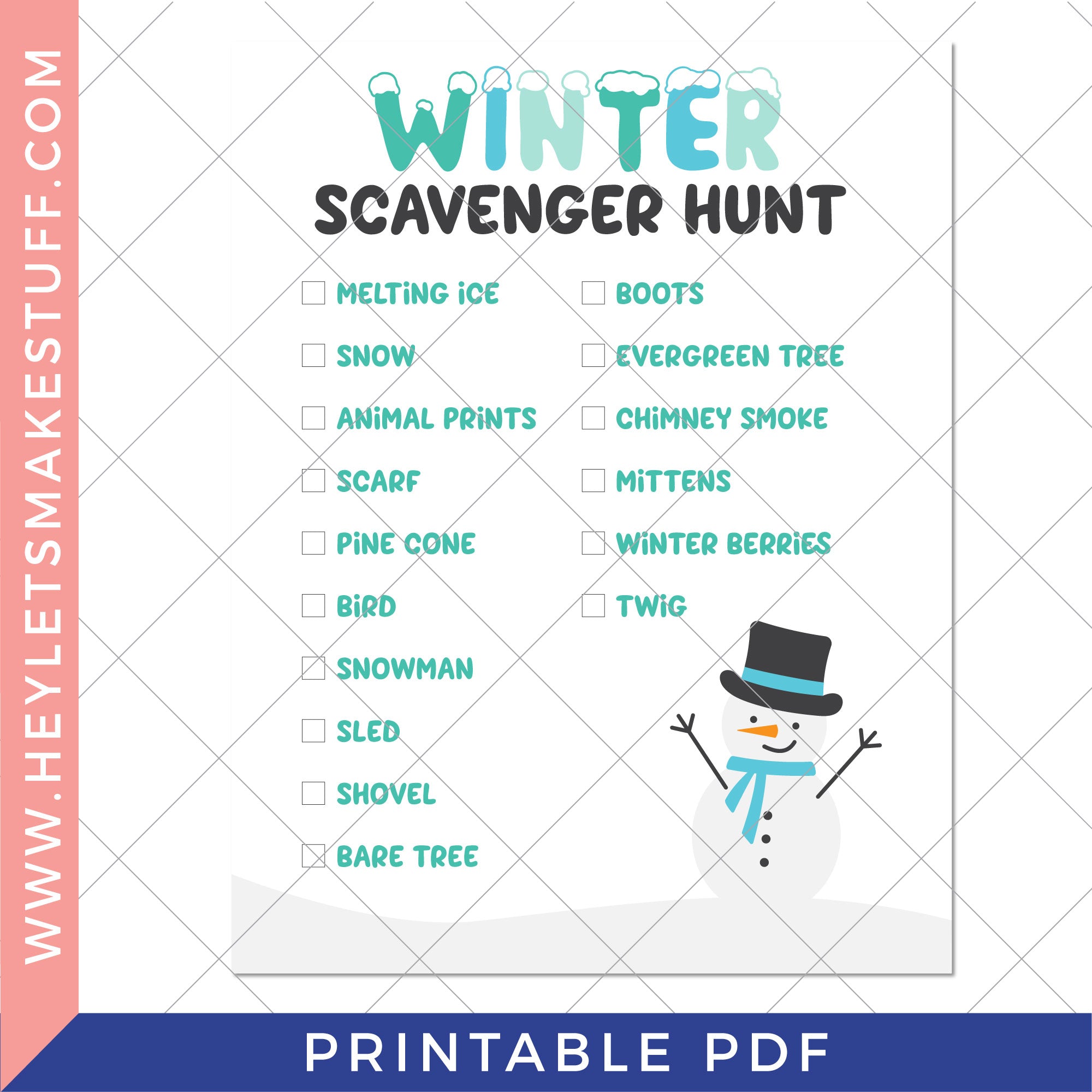 Printable Winter Scavenger Hunt - Club – Hey, Let's Make Stuff