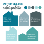 Printable SVG Winter Village Digital File Bundle